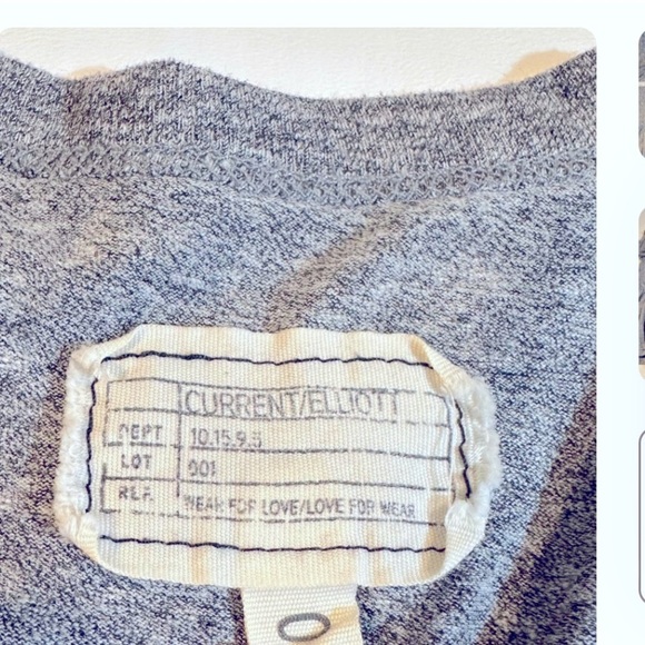 Current/Elliott Size 0/XS Gray Scoop Neck Peplum Ruffle Tee - Picture 2 of 5